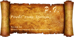 Povázsay Ibolya névjegykártya